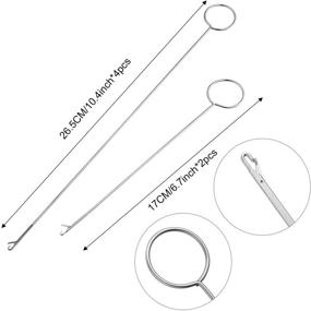 img 3 attached to Stainless Steel Sewing Loop Turner Hook with Latch - Loop Turner Tool in 2 Sizes for Fabric Tube Straps, Belts, Strips - DIY Face Cover Accessories, Long and Short