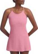 👗 women's sleeveless workout dress with built-in bra, shorts pocket, ideal for golf, tennis, sportswear... logo