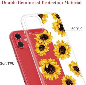 img 3 attached to Caka Clear Case for iPhone 11 Sunflower Pattern Crossbody with Adjustable Neck Lanyard - Shockproof Protective Case for iPhone 11 6.1