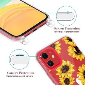 img 2 attached to Caka Clear Case for iPhone 11 Sunflower Pattern Crossbody with Adjustable Neck Lanyard - Shockproof Protective Case for iPhone 11 6.1