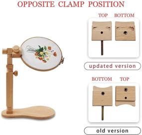 img 3 attached to 🪡 Adjustable Size Embroidery Hoop Stand - Beech Wood Cross Stitch Stand for Rotated Embroidery Hoop Holding