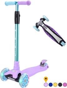 img 4 attached to 🛴 3 Wheel Kick Scooter for Kids - Adjustable Height, Wide Deck, Pu Wheels - Ideal Gifts for Boys and Girls