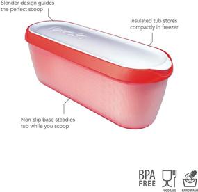 img 3 attached to 🍨 Tovolo Glide-A-Scoop Ice Cream Tub: Reusable Container, Non-Slip Base, Stackable on Freezer Shelves, BPA-Free, 1.5 Quart - Strawberry Sorbet Flavor