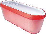 🍨 tovolo glide-a-scoop ice cream tub: reusable container, non-slip base, stackable on freezer shelves, bpa-free, 1.5 quart - strawberry sorbet flavor logo