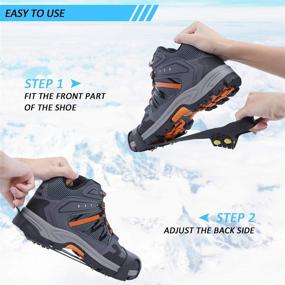 img 1 attached to 👟 STARVII Shoe and Boot Crampons, High-Quality Anti-Slip Ice Cleats for Men and Women, 10 Teeth TPE Rubber Traction Cleats Ideal for Hiking, Mountaineering, Fishing, S/M/L/XL Sizes (Extra 10 Studs)