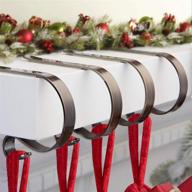🧦 secure and adjustable finmor christmas stocking holders for mantle set 4 - no-slip hooks for fireplace mantel логотип