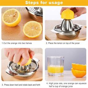 img 1 attached to 🍋 Stainless Steel Citrus Juicer Manual Hand Squeezer - Hand Press Fruit Lemon Lime Orange Squeezer with Bowl and Strainer