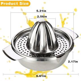 img 3 attached to 🍋 Stainless Steel Citrus Juicer Manual Hand Squeezer - Hand Press Fruit Lemon Lime Orange Squeezer with Bowl and Strainer