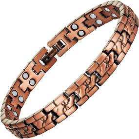 img 1 attached to Willis Judd Women's Double Strength Adjustable Copper Magnetic Therapy Bracelet: Natural Pain Relief for Arthritis and Carpal Tunnel