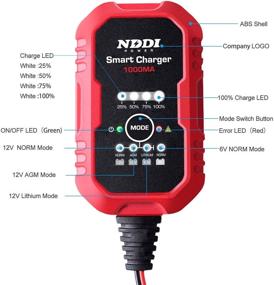 img 3 attached to 🔋 NDDI POWER Smart Battery Charger Maintainer - 1-Amp, 6V & 12V - Ideal for Cars, Motorcycles, ATVs, RVs, Powersports, Boats, and More