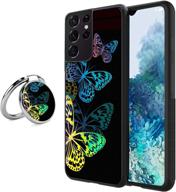 niukamo for samsung galaxy s21 ultra case shiny butterflies with kickstand tpu samsung galaxy s21 ultra case with phone stand grip anti-collision and waterproof silicone case for samsung galaxy s21 ul logo