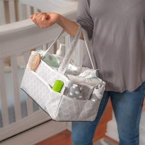 img 1 attached to 👶 Удобная мешковина большой пеленальной сумки для младенцев - портативная корзина для автомобиля, спальни, хранения во время путешествий, пеленального столика - от Comfy Cubs.