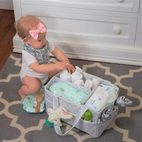 img 3 attached to 👶 Удобная мешковина большой пеленальной сумки для младенцев - портативная корзина для автомобиля, спальни, хранения во время путешествий, пеленального столика - от Comfy Cubs.