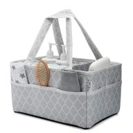 👶 удобная мешковина большой пеленальной сумки для младенцев - портативная корзина для автомобиля, спальни, хранения во время путешествий, пеленального столика - от comfy cubs. logo