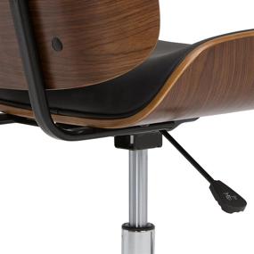 img 2 attached to 🪑 SimpliHome Dax Swivel Adjustable Executive Computer Bentwood Office Chair – Black, Natural Faux Leather – Perfect for Office and Study – Contemporary Modern Design