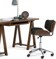 🪑 simplihome dax swivel adjustable executive computer bentwood office chair – black, natural faux leather – perfect for office and study – contemporary modern design logo