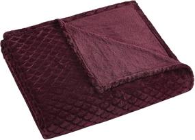 img 3 attached to 🧜 Burgundy Mermaid Scale Embossed Blanket: Cozy & Elegant All-Season Bedding by Morgan Home (86x86)