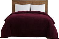 🧜 burgundy mermaid scale embossed blanket: cozy & elegant all-season bedding by morgan home (86x86) logo