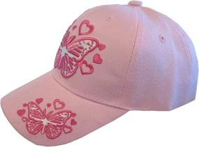 img 1 attached to Youth Pink Butterfly Baseball Cap for Kids - Hat