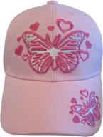 youth pink butterfly baseball cap for kids - hat logo