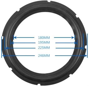 img 2 attached to 🔊 1 Piece of 10-Inch Black Perforated Rubber Subwoofer Surround Rings - Ideal for Speaker Repair or DIY - Replacement Parts Included