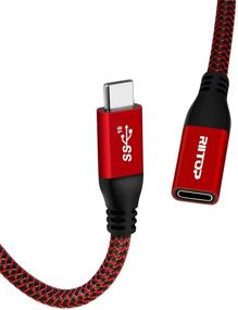img 4 attached to 🔌 2ft Short USB C Extension Cable - RIITOP USB-C Male to Female Braided Cable for Nintendo Switch and MacBook Pro