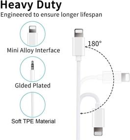 img 3 attached to 🔌 (Apple MFi Certified) Lightning to 3.5mm Aux Cord for iPhone, Aux Audio Cable Compatible with iPhone 11/XR/XS/X/8/8P/7/7P to Car Stereo/Speaker/Home Stereo, Support iOS 13