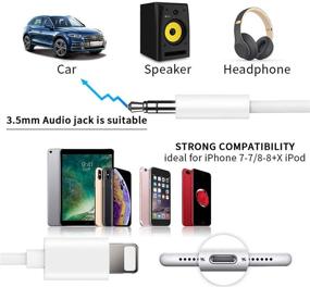 img 1 attached to 🔌 (Apple MFi Certified) Lightning to 3.5mm Aux Cord for iPhone, Aux Audio Cable Compatible with iPhone 11/XR/XS/X/8/8P/7/7P to Car Stereo/Speaker/Home Stereo, Support iOS 13