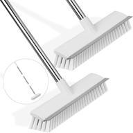 🧹 sipik 2 in 1 long handle floor scrub brush (2 pack) - stiff scrubber brushes for deck, bathroom, grout, kitchen, swimming pool, garage - 42" with scrape, tub and tile brushes logo