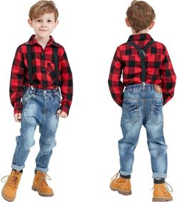 img 3 attached to 👚 Sleeve Girls Plaid Flannel Shirt - Boys' Tops, Tees & Shirts Collection