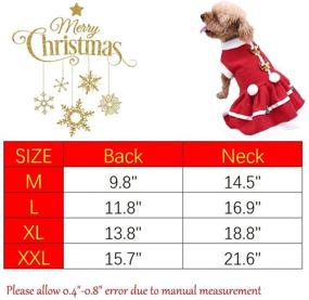 img 3 attached to 🎅 Yu-Xiang Christmas Cat Snowball Bell Skirt Puppy Dress Pet Costume Small Dog Winter Dress Cats Cotton Coat for Christmas, Thanksgiving, Spring Festival, New Year Dress (L, Red)