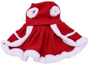 img 1 attached to 🎅 Yu-Xiang Christmas Cat Snowball Bell Skirt Puppy Dress Pet Costume Small Dog Winter Dress Cats Cotton Coat for Christmas, Thanksgiving, Spring Festival, New Year Dress (L, Red)