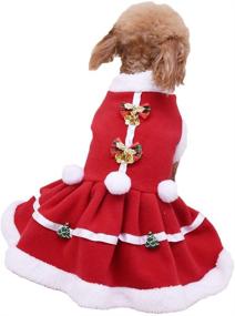 img 4 attached to 🎅 Yu-Xiang Christmas Cat Snowball Bell Skirt Puppy Dress Pet Costume Small Dog Winter Dress Cats Cotton Coat for Christmas, Thanksgiving, Spring Festival, New Year Dress (L, Red)