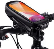 🚲 waterproof bike phone mount bag with touch screen holder - huanlang bike front frame top tube handlebar bags for phones below 6.7 inch - shockproof bike pouch logo