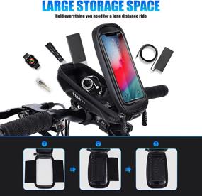 img 1 attached to 🚲 Waterproof Bike Phone Mount Bag with Touch Screen Holder - HUANLANG Bike Front Frame Top Tube Handlebar Bags for Phones Below 6.7 Inch - Shockproof Bike Pouch