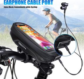 img 3 attached to 🚲 Waterproof Bike Phone Mount Bag with Touch Screen Holder - HUANLANG Bike Front Frame Top Tube Handlebar Bags for Phones Below 6.7 Inch - Shockproof Bike Pouch