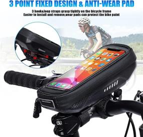 img 2 attached to 🚲 Waterproof Bike Phone Mount Bag with Touch Screen Holder - HUANLANG Bike Front Frame Top Tube Handlebar Bags for Phones Below 6.7 Inch - Shockproof Bike Pouch