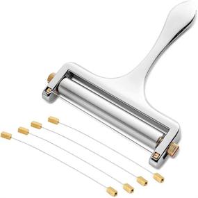 img 4 attached to Stainless Steel Cheese Slicer with Adjustable Thickness, Ideal for Soft & Semi-Hard Cheeses - Includes 4 Replacement Cutting Wires (Silver)