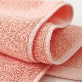 img 2 attached to Premium 4-Piece Hand Towel Set – Soft 100% Cotton, Highly Absorbent Bath and Face Towels for Bathroom and Kitchen – 14x29 Inch – Available in Pink, White, Blue, and Gray
