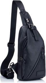 img 4 attached to 🎒 Genuine Leather Convertible Shoulder Backpack/Crossbody