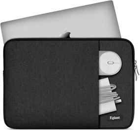 img 3 attached to Water Resistant Laptop Sleeve by Egiant - Protective Case Bag for 11.6 Inch Stream 11, Mac Air 11, Mac 12 Retina, Tablet, Surface Pro 3 4 5 6 7, Chromebook 11 - Black Notebook Computer Cover