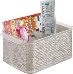 img 1 attached to 🍴 Organize and Store Silverware with the iDesign Twillo Plastic Caddy for Kitchen and Outdoor Use - Metallico and Clear Design (10" x 6.5" x 4.5")