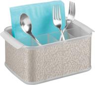 🍴 organize and store silverware with the idesign twillo plastic caddy for kitchen and outdoor use - metallico and clear design (10" x 6.5" x 4.5") logo