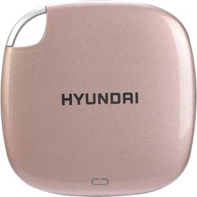 img 4 attached to 💿 Hyundai 256GB Ultra Portable Data Storage Fast External SSD Rose Gold - USB-C/USB-A Compatible for PC/MAC/Mobile - Dual Cable Included HTESD250RG