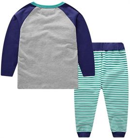 img 3 attached to 👕 Comfortable Toddler Boys Long Sleeve T-Shirt Pants Set: Casual Cotton Top and Trousers 2-Piece Clothing Set