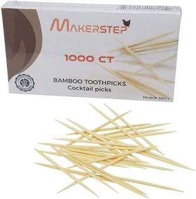 img 4 attached to 🎉 Makerstep 100% Natural Bamboo Toothpicks 1000 Pieces: Sturdy, Cocktail-Safe, Large Round Storage Box for Party Appetizers, Olives, Barbecue, Fruit, Teeth Cleaning, Art Crafts