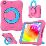 📱 pepkoo kids case for ipad mini 1 2 3 – lightweight flex shockproof, folding handle stand, full body rugged boys girls cover for apple ipad mini 1st 2nd 3rd gen 7.9 inch, pink blue logo