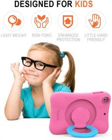 img 3 attached to 📱 PEPKOO Kids Case for iPad Mini 1 2 3 – Lightweight Flex Shockproof, Folding Handle Stand, Full Body Rugged Boys Girls Cover for Apple iPad Mini 1st 2nd 3rd Gen 7.9 inch, Pink Blue