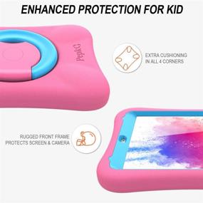 img 1 attached to 📱 PEPKOO Kids Case for iPad Mini 1 2 3 – Lightweight Flex Shockproof, Folding Handle Stand, Full Body Rugged Boys Girls Cover for Apple iPad Mini 1st 2nd 3rd Gen 7.9 inch, Pink Blue