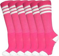 🧦 3 pairs of judanzy knee high stripe tube socks for boys or girls: ideal for soccer, basketball, uniforms, and everyday wear logo